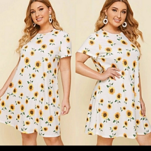 Plus sz 16 sunflower 🌻 dress - Picture 3 of 16